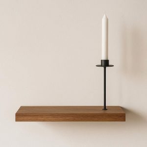 Floating Shelf Mounted Minimalist Iron Candle Holder Bracket