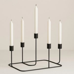 Minimalist Metal Wire Candle Holder for Multiple Taper Candles
