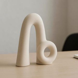 Minimalist Ceramic Abstract Sculpture Desk Decor for Office
