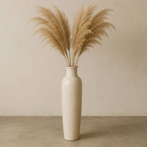 Tall Floor Standing Ceramic Vase for Large Dried Pampas Grass