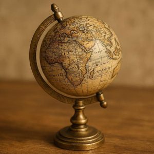 Vintage Brass Globe on Stand Miniature Decorative Desk Atlas